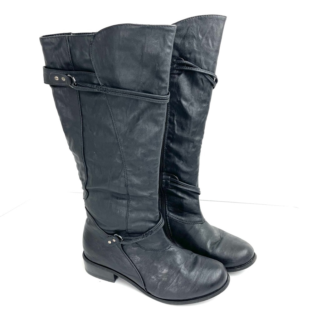 Journee Collection “Harley” Black Tall Flat Riding